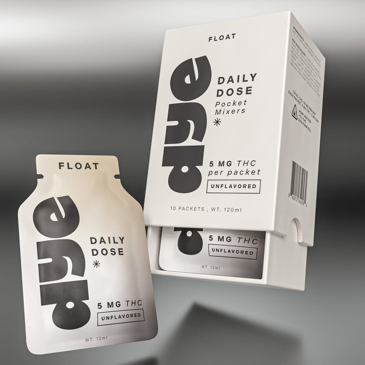 FLOAT 10-pack box and unflavored 5mg THC packet